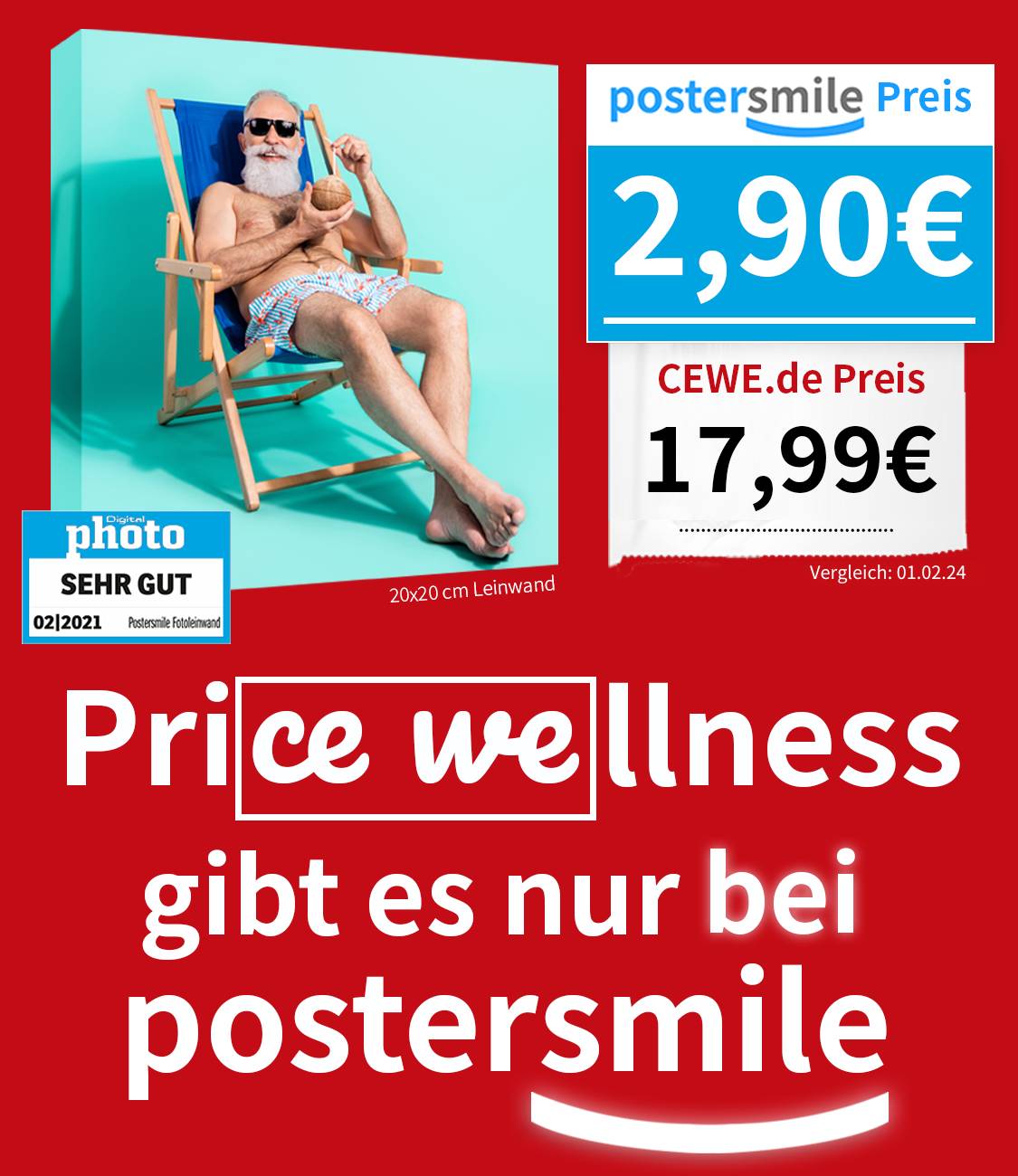 Fotoleinwand günstig - Foto auf Leinwand Preisvergleich postersmile.de vs. CEWE.de