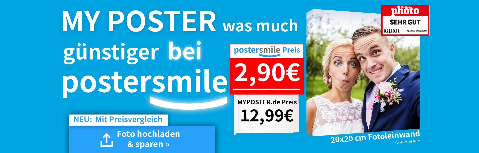 Fotoleinwand günstig - Foto auf Leinwand Preisvergleich postersmile.de vs. myposter.de