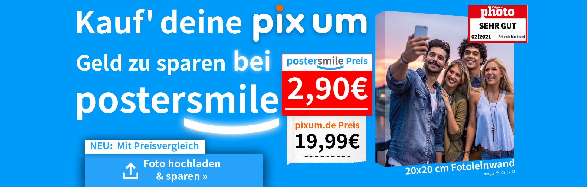 Fotoleinwand günstig - Foto auf Leinwand Preisvergleich postersmile.de vs. pixum.de