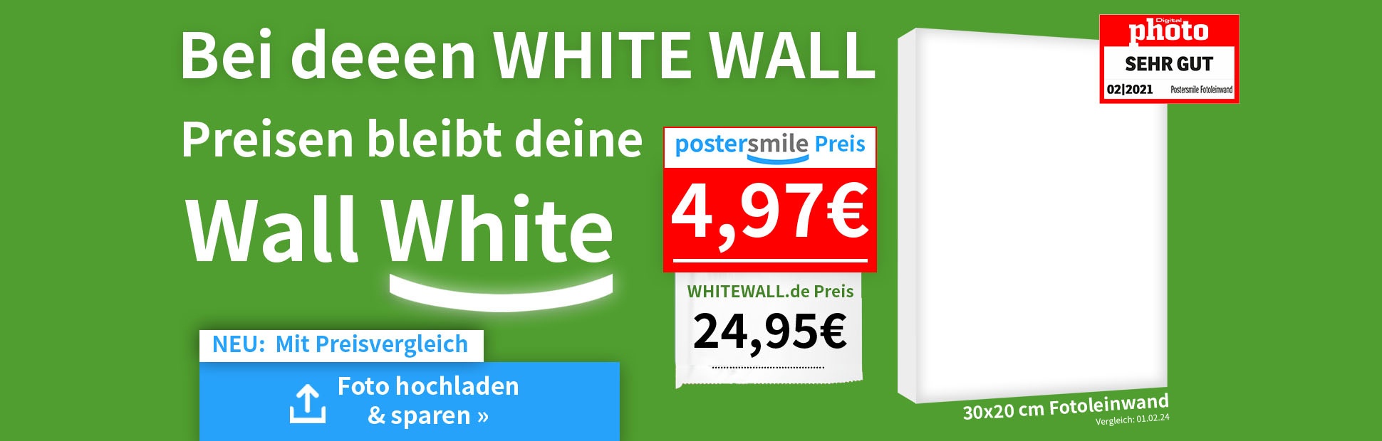 Fotoleinwand günstig - Foto auf Leinwand Preisvergleich postersmile.de vs. whitewall.de