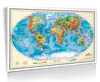 Landkarten Papier, gerollt Weltkarte Relief Deluxe - Poster 90x60cm - (Dünn laminiert: beschreib- und abwaschbar)