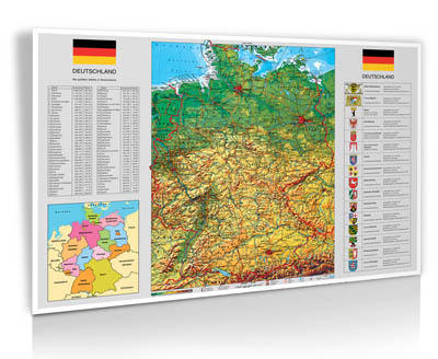 Deutschland physisch - Poster 90x60cm