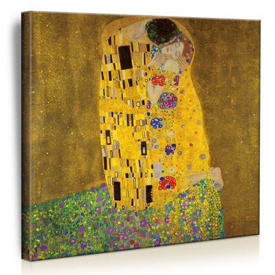 Gustav Klimt - Der Kuss - Bild auf Leinwand mit Keilrahmen