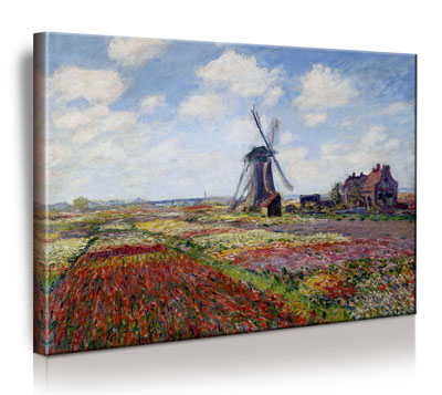 Claude Monet - Tulpenfelder - Bild auf Leinwand mit Keilrahmen
