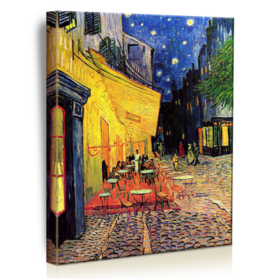 Van Gogh - Caféterrasse bei Nacht - Bild auf Leinwand mit Keilrahmen